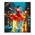 Flamenco Dancer Reflections paint by numbers artwork on a front-facing canvas against a white background