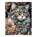 Floral Mosaic Cat completed artwork on a clean white background