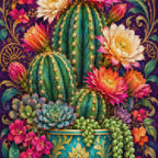 Close-up of sparkling drills on the Flowering Cactus Rose Quartz design