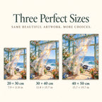 20 × 30 cm, 30 × 40 cm and 40 × 50 cm size options for a rocky ocean conservatory — sizes image, diamond painting kit