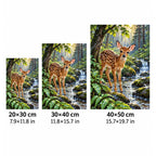 Forest Fawn Stream Diamond Painting Kit size guide
