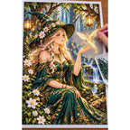 Forest Witch Glowing Moth diamond painting process
