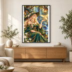 Forest Witch Glowing Moth finished artwork in home décor