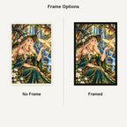 Forest Witch Glowing Moth No Frame and Framed comparison
