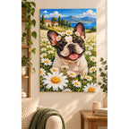 French Bulldog Daisy Field Diamond Painting Kit home decor scene