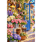 French Flower Shop Interior — finished diamond painting on a white background