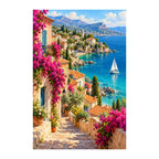 Original French Riviera artwork on a white background.