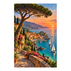 Original French Riviera Coast artwork on a white background.