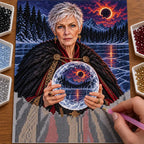 Hand placing drills on the clairvoyant and frozen lake canvas.