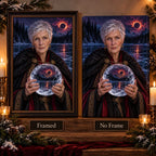 Framed and no-frame Frozen Lake Clairvoyant designs shown side by side.