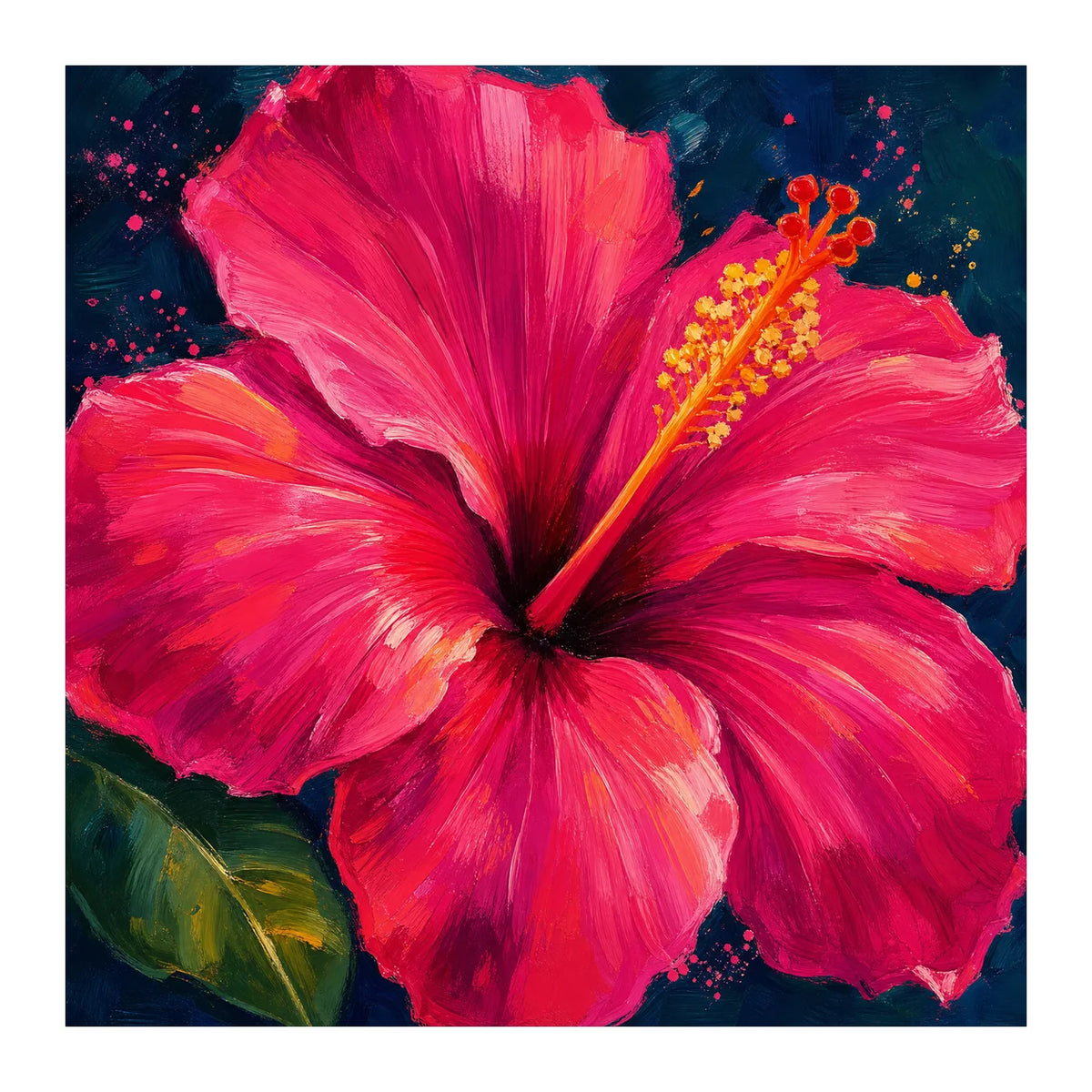 Original artwork for Fuchsia Hibiscus Bloom