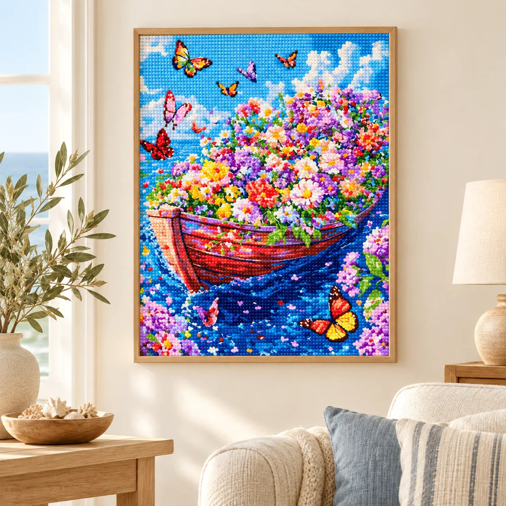 Home decor scene showing garden afloat displayed on a wall.