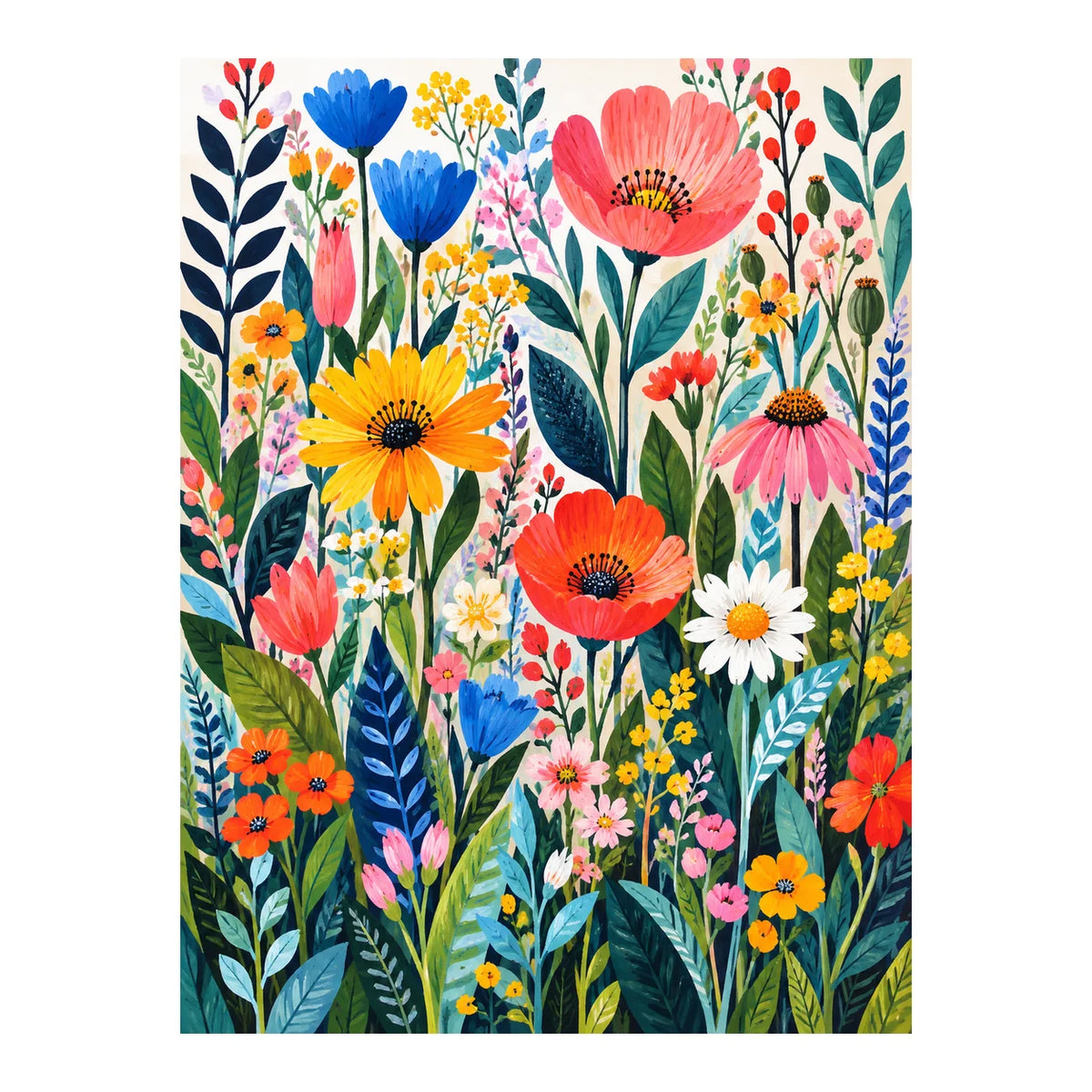 Original artwork showing garden of blooming colors.