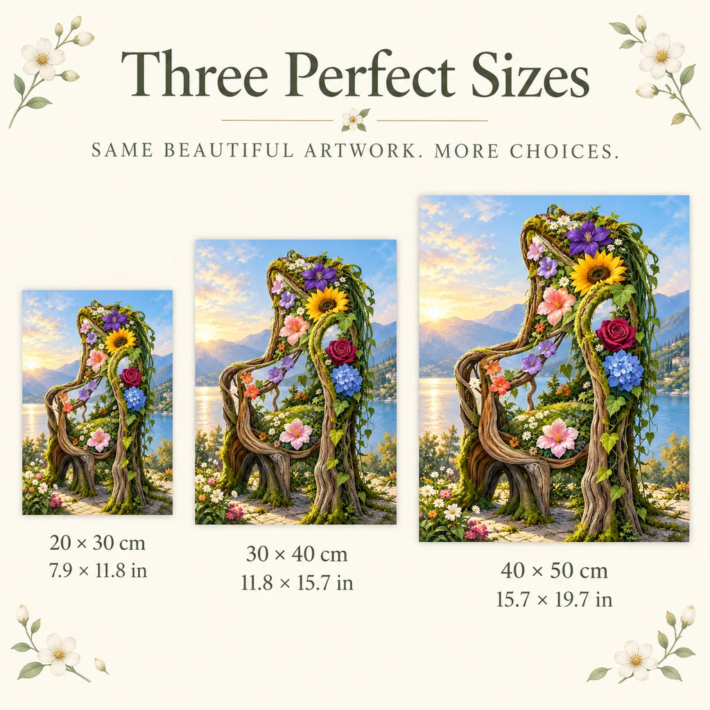 20 × 30, 30 × 40 and 40 × 50 cm size guide for Garden Of Blossoms Arch