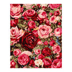 Finished diamond painting of garden of blushing roses.