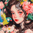 Close-up of diamond drill details in garden of quiet companions.