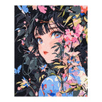 Finished diamond painting of garden of quiet eyes.