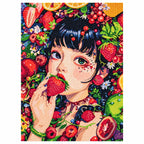 Finished diamond painting of garden of summer berries.