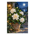 Original artwork for Moonlit Gardenia Terrace Diamond Painting Kit on a white background