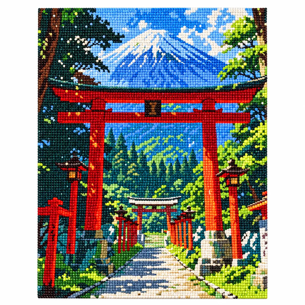 Finished diamond painting for Gateways To The Sacred Peak Diamond Painting Kit