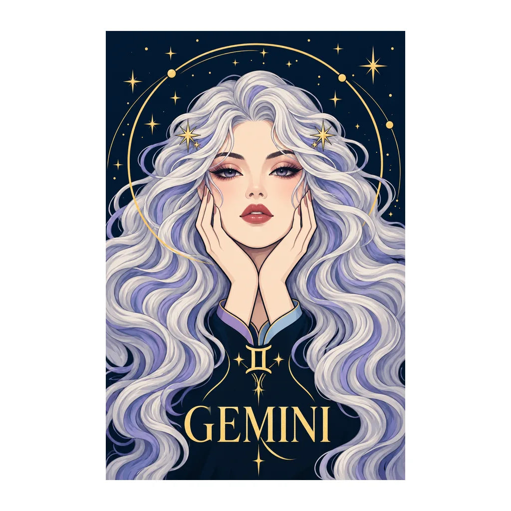 Original white-background artwork of Gemini Twin Star Messenger