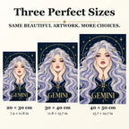 Gemini Twin Star Messenger diamond painting in 20 by 30, 30 by 40, and 40 by 50 centimeter sizes