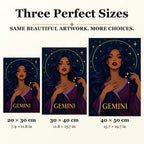 Gemini Mirrored Moon Sage diamond painting in 20 by 30, 30 by 40, and 40 by 50 centimeter sizes
