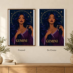 Framed and no-frame options for the Gemini Mirrored Moon Sage diamond painting