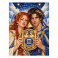 Original white-background Gemini twin-emblem couple artwork