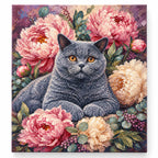 Finished diamond painting for Gentle Gaze Among Peonies Diamond Painting Kit