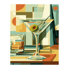 Geometric Martini Still Life completed artwork on a clean white background