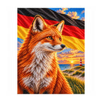 White-background finished diamond painting of German Fox Baltic Coast.