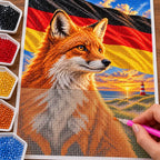Hands placing diamond drills on the German Fox Baltic Coast design.