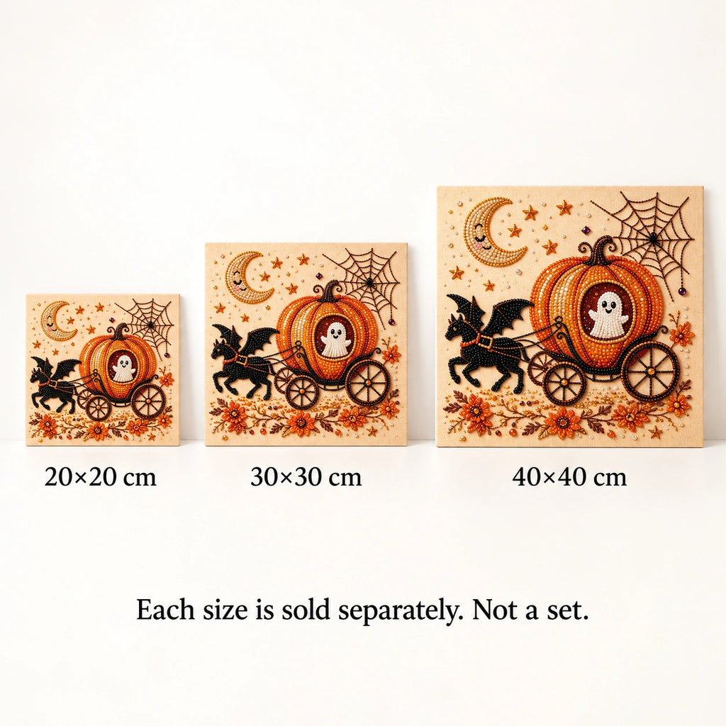 Ghost Pumpkin Carriage Pearl Diamond Painting Kit size image