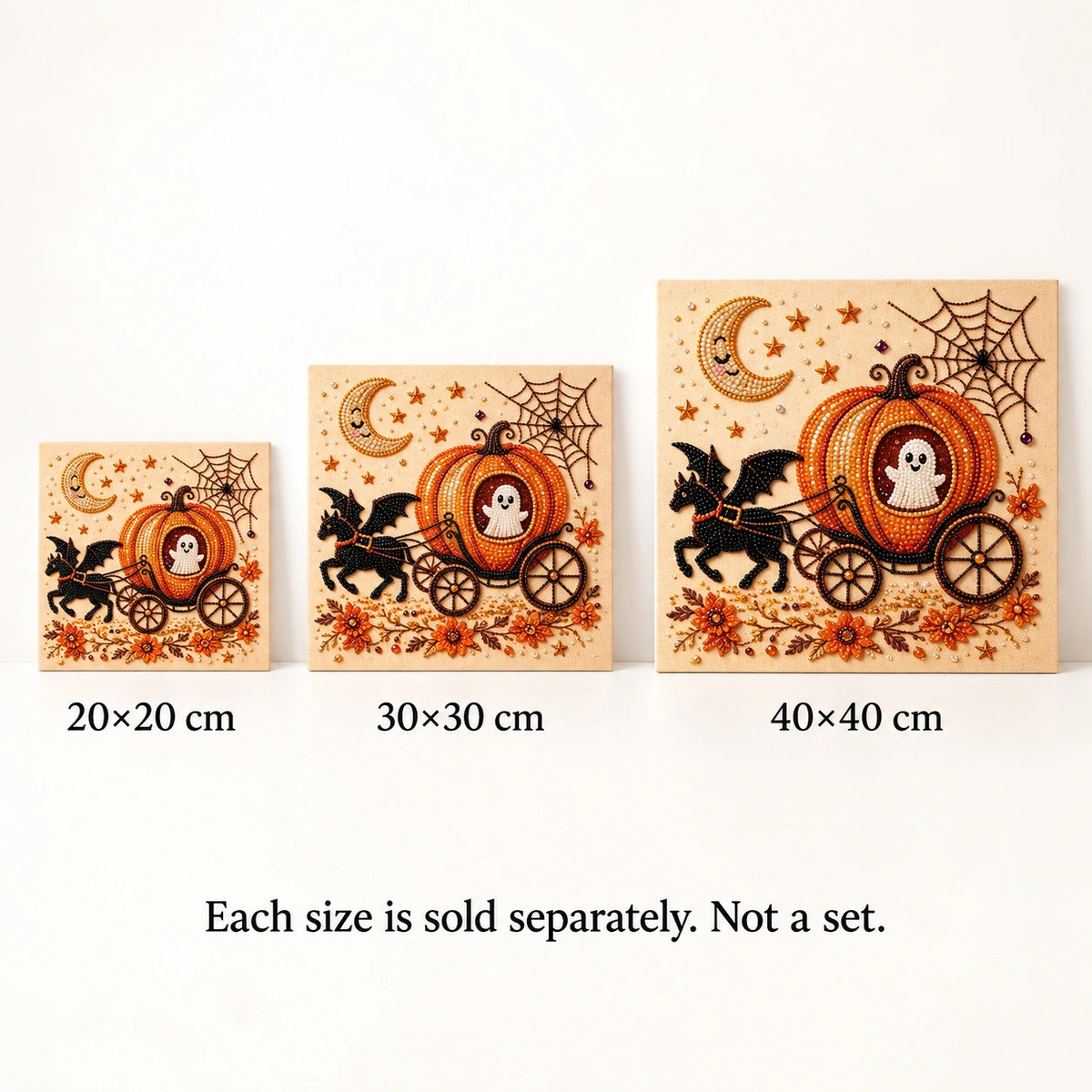 Ghost Pumpkin Carriage Pearl Diamond Painting Kit size image