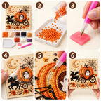 Ghost Pumpkin Carriage Pearl Diamond Painting Kit tutorial image