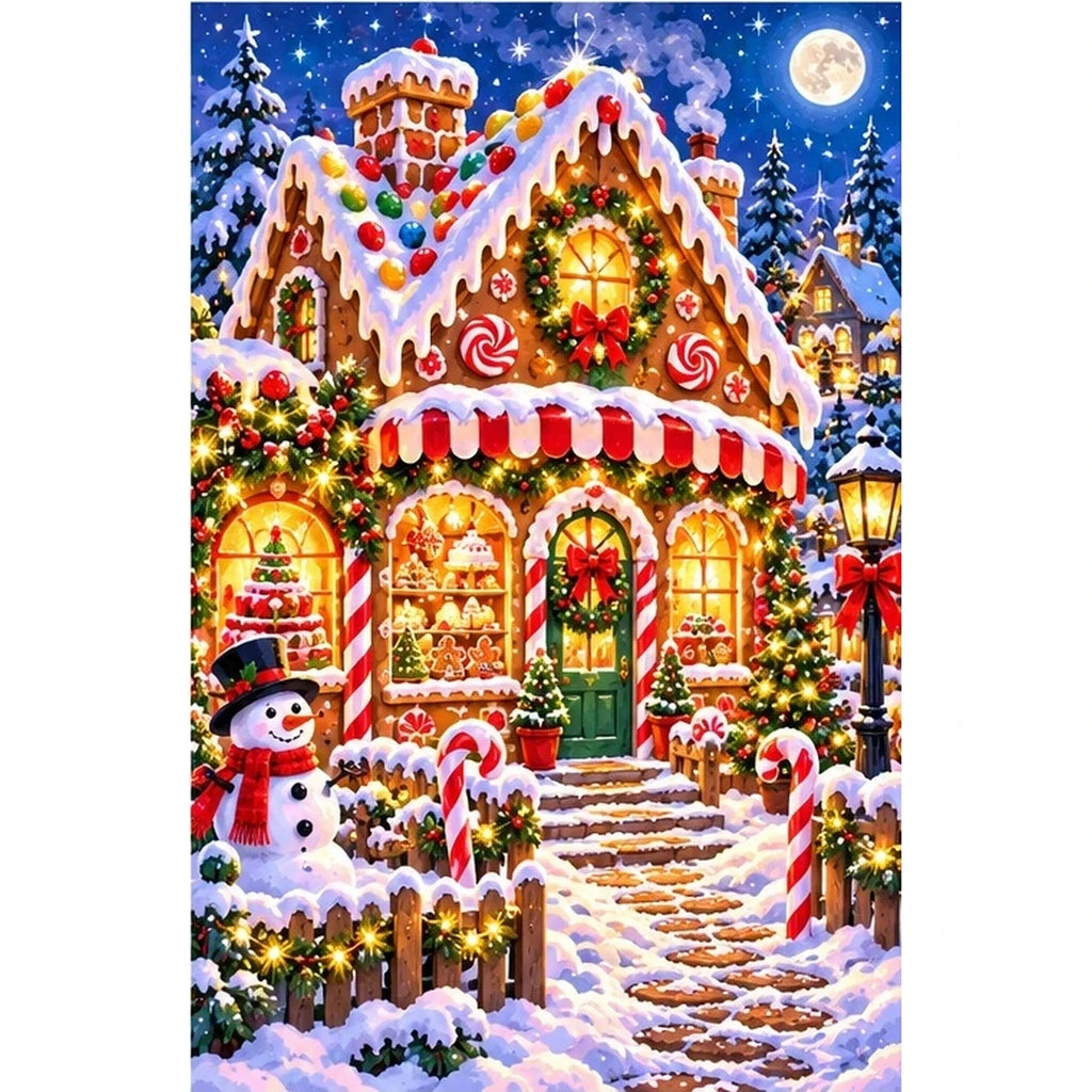 Gingerbread Bakery Christmas Night — original artwork on a clean white background