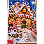 Gingerbread Bakery Christmas Night — diamond painting process with applicator pen
