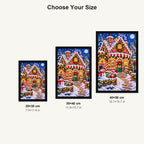Gingerbread Bakery Christmas Night — size comparison for 20 × 30, 30 × 40 and 40 × 50 cm