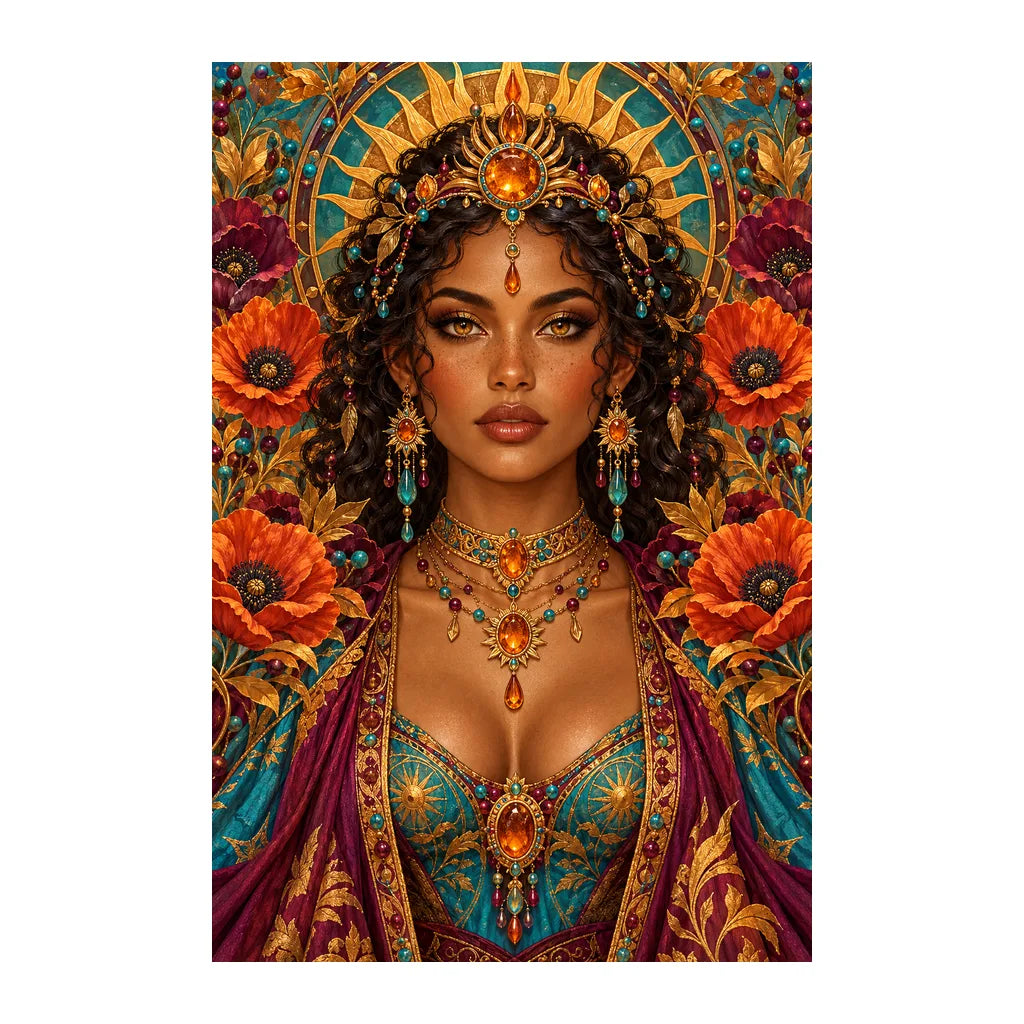 Original white-background artwork of Glass Desert Sun Keeper