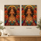 Framed and no-frame options for the Glass Desert Sun Keeper diamond painting