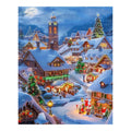 Original artwork for Glow Over The Snowy Village Diamond Painting Kit