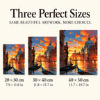 Three canvas sizes for Golden Canal Evening