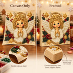 Golden Christmas Angel Pearl Diamond Painting Kit style image