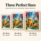 Three canvas sizes for Golden Dome Oasis