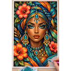 Golden Floral Queen Diamond Painting Kit — Diamond painting process