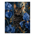 Original artwork for Golden Gaze In Blue Garden Diamond Painting Kit