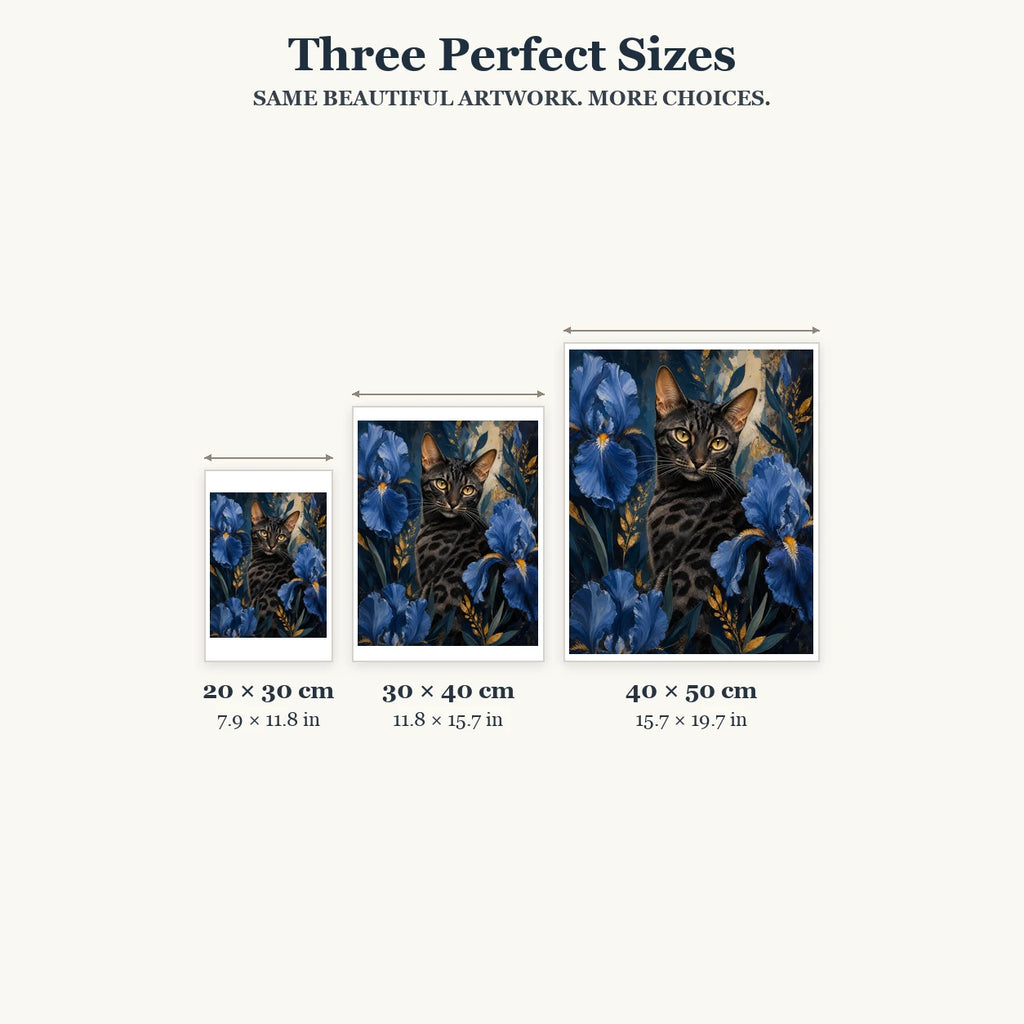 Size guide for Golden Gaze In Blue Garden Diamond Painting Kit