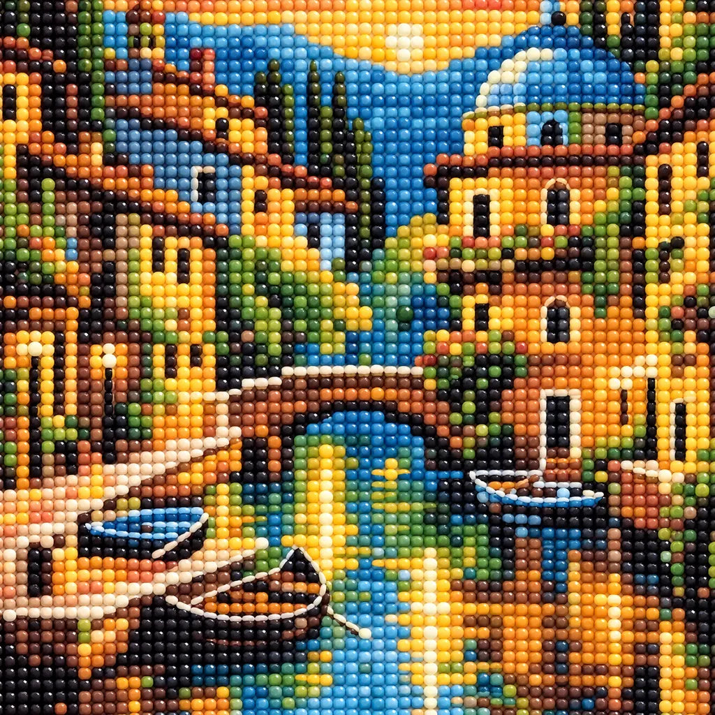 Close-up of drill texture and color in boats and old-town buildings reflected in a golden canal at sunset.