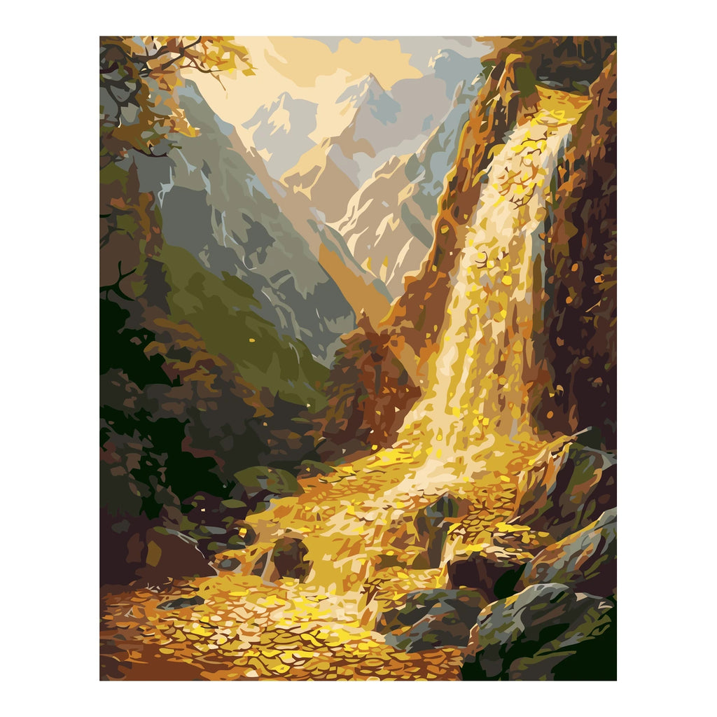 Original artwork for Golden Mountain Trail Diamond Painting Kit